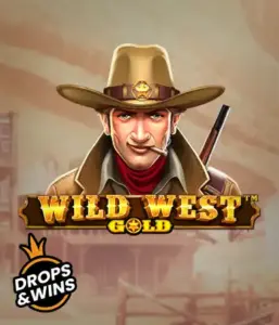  Meet the daring sheriff of "Wild West Gold," a popular slot game by Pragmatic Play. The image shows a determined sheriff with a golden star badge, set against a sun-baked Old West town backdrop. The game's title is boldly featured in a rustic font, accentuating the theme of adventure and law enforcement in the wild frontier. 